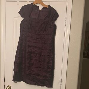 I.N. Studio Rich Plum Layered Mini Dress